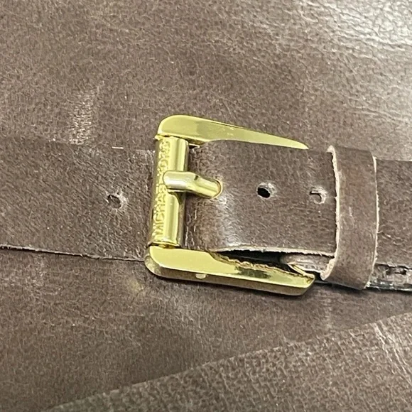 MICHAEL KORS Leather Belted Knee Boot 8.5 Classy Timeless Chic Baddie Cowgirl - Picture 4 of 7